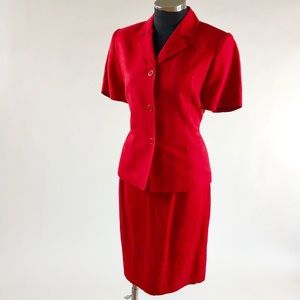 VTG pinup RED LINEN SUIT 1940’s SMALL EUC SOLD